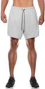 <b>Men's</b> Double Layered Sporty Pattern Athletic <b>Shorts</b> for Running Basketball and Fitness Breathable Quick Dry Sports <b>Shorts</b> - Product Image 6