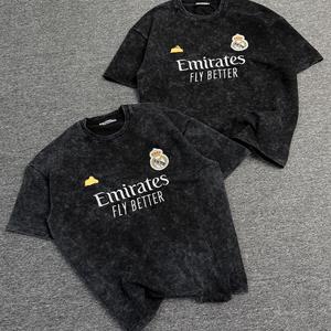 Sans marque, 100% coton, imprimé sur mesure, coupe ample, surdimensionné, pour homme, grande taille, écologique, respirant, délavé à l'acide, délavé à la pierre, vintage, 220g - Product Image 4