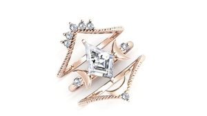 Anillo de Compromiso de Plata 925 con Moissanita en Forma de Cometa, Engaste Clásico con Puntas, Chapado en Oro, Anillo de Boda de Lujo Certificado - Product Image 3