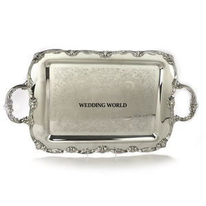 Hot Selling Latest Embossed Design Metal <b>Chocolate</b> Tray Eco-Friendly <b>Wedding</b> Party Decorative Fancy Platter - Product Image 5