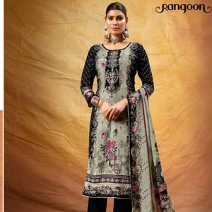 Vente en gros Rangoli mousseline impression numérique Aari Wok costume prêt à l'emploi catalogue complet disponible au tarif de gros collection de vêtements de fête - Product Image 1