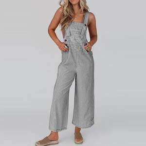 Mono ecológico transpirable informal de cintura alta para mujer con diseño personalizado Color sólido último diseño poliéster/algodón - Product Image 2