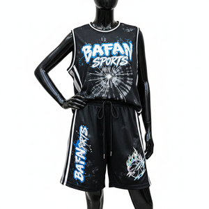 Women Basketball Jersey And Short <b>Set</b> Breathable Polyester <b>Mesh</b> Fabric 160 GSM Black Panel Design Custom Logo Women's <b>Sets</b> - Product Image 1