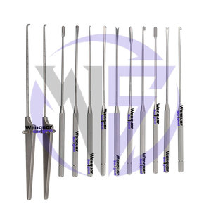 Ensemble d'instruments chirurgicaux orthopédiques pour arthroscopie du genou Wenquar : curettes, limes osseuses et sonde à lame banane pour cartilage - Product Image 4