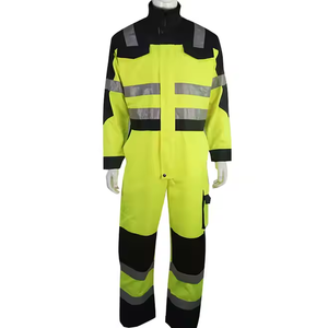 100% coton réfléchissant sécurité industrielle vêtements de travail costumes haute visibilité hommes usine travailleur costume pour travail uniforme dans le prix de vente entier - Product Image 2