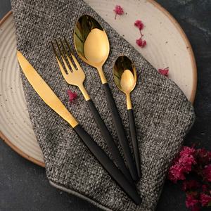 Juego de cubiertos de acero inoxidable personalizable de excelente calidad, tendencia superior, fabricante directo, pulido con espejo, fiesta ecológica - Product Image 1