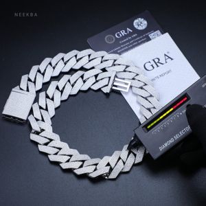 สร้อยคอเพชรโมอิส5แถว S925 27มม. สร้อยคอสไตล์สตรีทสร้อยคอเพชรโมอิสซาไนต์หนาสำหรับผู้ชายสร้อยคอแฮนด์เมดทำจาก100% - Product Image 2