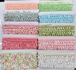 Kushang Textile Manufacturer, vente en gros de franges de vêtements en perles de couleurs assorties, accessoires décoratifs, 5 yards, robe latine - Product Image 4