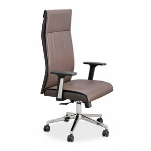 Ergonomic Brown Faux Leather <b>Cushion</b> Office Chair Swivel Base Adjustable Height Contemporary Design for Home Workshop-MF6635N - Product Image 1