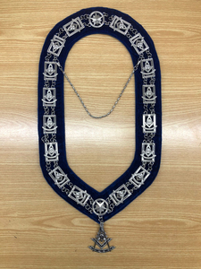 Ensemble de collier de rite écossais pour officiers broderie à la machine à moiré bleu ciel degré de rite écossais loge de perfection - Product Image 3