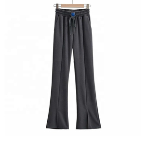 Pantalones Deportivos de Pierna Ancha con Pliegues para Mujer, Invierno 2025, Logotipo Personalizado en Relieve, Cordón Ajustable, Forro Polar Cortavientos, 100% Algodón - Product Image 4