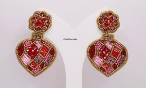 Women's Bohemian Style Silver Plated Seed Bead Pearl <b>Stud</b> <b>Earrings</b>-Crown Shape Party Wholesale - Product Image 4