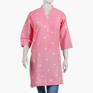 Nueva llegada Top elegante señoras Kurtis en Color sólido ropa paquistaní señoras Kurti kameez para ropa informal al por mayor personalizado - Product Image 4