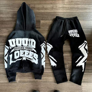 Chándal Deportivo Unisex con Cierre, Diseño Gráfico DTF, Lavado Ácido, Estilo Urbano, Invierno 2026, Alta Calidad, Personalizable al por Mayor - Product Image 5