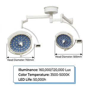 Lampe chirurgicale LED à double tête 160000 Lux avec 700/700 perles LED <span class=keywords><strong>Cree</strong></span>, lampe de bloc opératoire sans ombre avec compensation de couleur RVB - Product Image 6