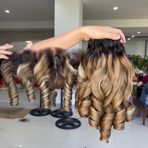 Extensiones de Cabello Natural de Alta Calidad, Color Ombre, con Frontal y Mechones para Hacer Pelucas - Product Image 6
