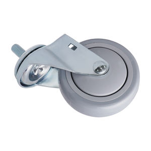 Roulettes à roulement à billes de 4 pouces pivotantes avec tige filetée M12 Roue PU - Product Image 3