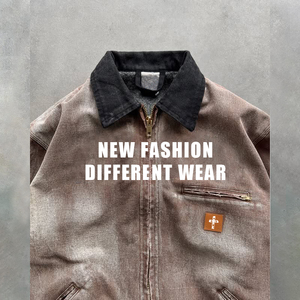 DiZNEW OEM Nuova Tendenza Giacca con Zip 100% Cotone, Logo Personalizzato, Giacche in <span class=keywords><strong>Jeans</strong></span> Vintage Stonewashed da <span class=keywords><strong>Uomo</strong></span> - Product Image 3
