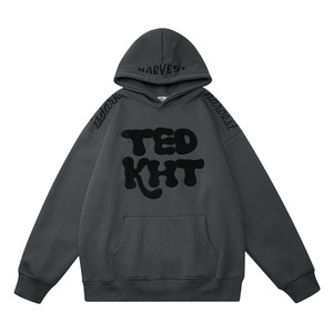 Sudadera con capucha bordada unisex Hip Hop Planet impreso Puff Fleece otoño tejido de talla grande sudaderas con capucha para mujer - Product Image 3