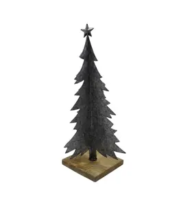 الحديد والخشب X شجرة عيد الميلاد مع قاعدة أوكسيديز اللون الاصطناعي X شجرة عيد الميلاد زوج مع قاعدة خشبية للمنزل والديكور أعلى الطاولة