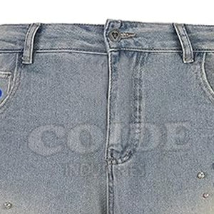 Servicio OEM al por mayor diseño personalizado hombres pantalones vaqueros pantalones cortos nueva llegada Etiqueta Privada 2025 logotipo personalizado - Product Image 4