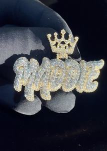 Vente flash - Pendentif élégant pour homme, design hip-hop, diamant, argent 925 plaqué or, bijoux personnalisés pour homme, à porter au quotidien - Product Image 3