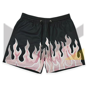 Pantalones cortos con patrón bordado para hombre, cómodos, cintura elástica, bañadores deportivos con cintura elástica activa, pantalones cortos de calle de alta calidad - Product Image 1