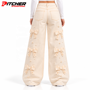 Jeans de Mezclilla para Mujer al por Mayor, Jeans Utilitarios para Marcas de Ropa Urbana, Suministro de Mezclilla Personalizada de Marca Privada - Product Image 3
