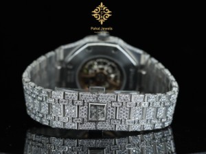 Montre squelette ronde en moissanite unisexe APs Fashion, bracelet en acier inoxydable de luxe, montre-bracelet automatique antique pour les affaires - Product Image 2