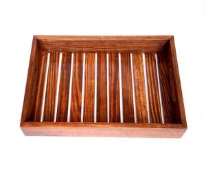 Bandeja de Madera para Servir, para Cocina, Hotel, Decorativa para Invitados, Bandeja Hecha a Mano, Bandeja Redonda para Desayunos - Product Image 3