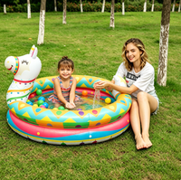 Piscine gonflable pour enfants et tout-petits, licorne, lama, piscine pour bébés, jeux d'eau d'été en plein air