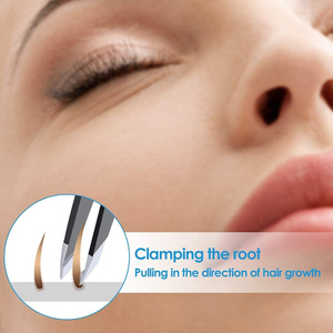 Pochette en cuir PU noir de meilleure qualité Kit d'épilation à épiler ensemble de pinces à sourcils à pointe pointue outil de beauté des cheveux - Product Image 5