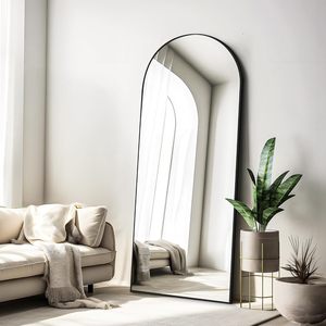 Black Minimalist <b>Arched</b> Glass Mirror 60x165cm Full Length Mirror Smartspace Design - Product Image 1