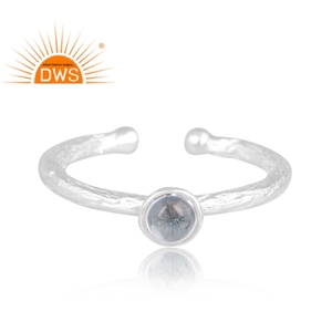 Anillo apilable de piedras preciosas de Topacio azul natural de plata de ley fina de última tendencia, fabricante de joyería personalizada - Product Image 3