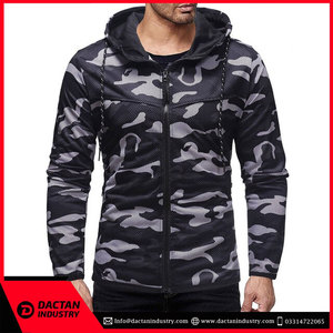 Sweat à capuche zippé pour homme fabriqué en usine - Service OEM, tissu polaire de haute qualité, couleur unie, respirant, séchage rapide, logo personnalisé - Product Image 3