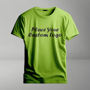 Camiseta de algodón liso de alta calidad para hombre, top de moda de talla grande con logotipo personalizable con ropa informal con estampado de hojaldre - Product Image 3