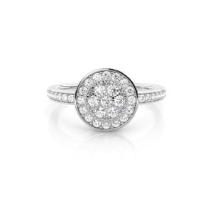 Trendy Pave Setting Round Cut Lab Grown Diamond Custom Ring Diamond Cluster Design para boda y fiesta Hip-Hop Diamond Ring - Product Image 1