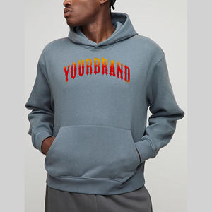 Nouvel arrivage Street Wear Sweats à capuche de couleur unie lourde et surdimensionnée pour hommes Sweat à capuche Hip Hop personnalisé avec logo sérigraphié pour hommes - Product Image 1
