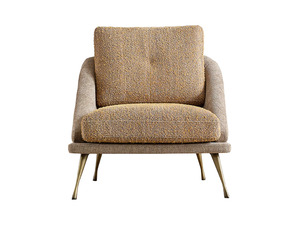 Sillón Moderno Tapizado en Terciopelo con Brazos Acolchados y Patas de Metal para Sala de Estar, Muebles para el Hogar - Product Image 4
