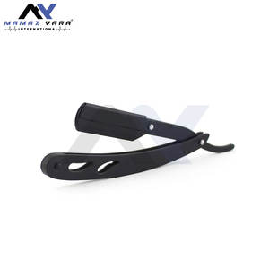 Juego de Navajas de Afeitar Profesionales de Acero Inoxidable Negro Mate con Funda de Cuero, Navajas de Afeitar Tradicionales para Barbería - Product Image 2