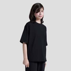 Chemise en velours côtelé simple et tendance GA en noir - Product Image 1