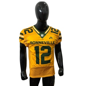 Camisetas de fútbol americano personalizadas OEM ODM para jóvenes y adultos, ropa de equipo con nombre y número, ropa deportiva con panel de malla - Product Image 2