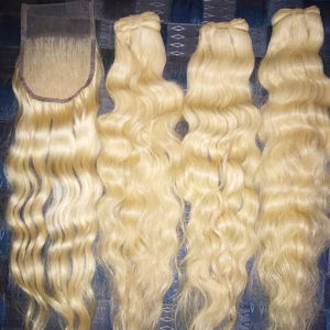 Extensiones de cabello rubio 613, proveedores de cabello humano rubio rizado en Chennai - Product Image 1
