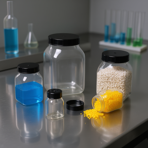 Burkle GmbH High Quality Durable <b>Square</b> PETG Wide Neck Jar Laboratory Bottles - Product Image 3