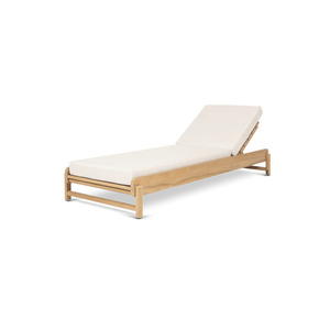 High Quality Filaki Solid Teak Wood Sun Bed Portable <b>Moon</b> <b>Chair</b> Style with Sunproof Fabric & Natural Color for Outdoor Use - Product Image 3