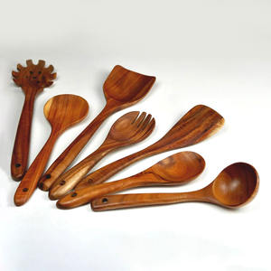 Batterie de cuisine naturelle spatule en bois outil de flipper pour la cuisson tourneur de cuisine en bois meilleure vente spatules - Product Image 5