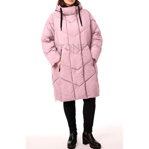 Nouvelle veste à capuche bouffante personnalisée vers le bas Long manteau pour les femmes Vintage à manches longues vêtements d'extérieur pour femmes - Product Image 1