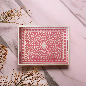 Bandeja de servicio hecha a mano de estilo antiguo con incrustaciones de hueso, la mejor calidad, Hogar Moderno, Hotel, restaurante, cocina, uso de artesanía de media luna - Product Image 4