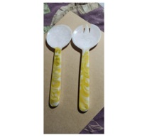Ensemble de cuillères à salade modernes en résine imprimée de 11 pouces, écologiques, compatibles lave-vaisselle, couleur personnalisée, emballage personnalisé, pour la maison