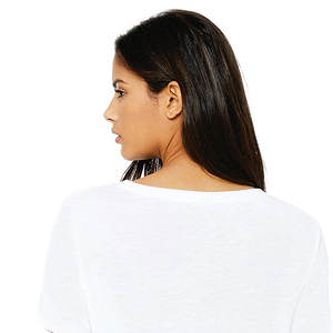 Camiseta de poliéster de primera calidad para mujer, camiseta informal de manga corta a la moda para mujer, camiseta lisa con estampado y logotipo personalizado - Product Image 2